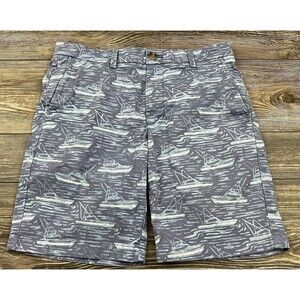 Vineyard Vines Shorts Mens 30/9"  Blue White Sailboat Print Preppy Beach Boating